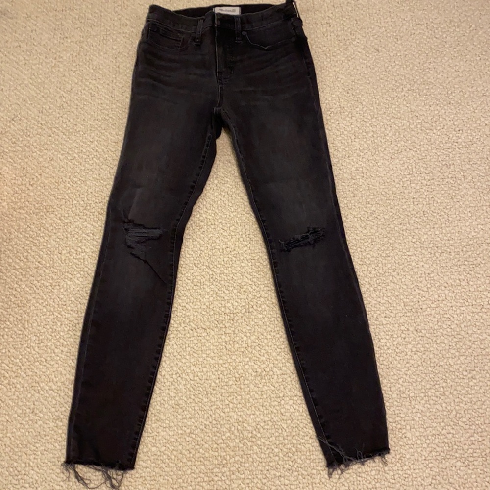 Madewell 9” high rise black skinny jeans